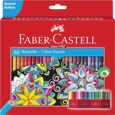 FABER-CASTELL 111260 - Buntstifte Set Castle, 60-teilig, hexagonal, bruchsicher, für Kinder und Erwachsene im Sale
